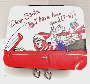 Brighton Dear Santa "I Have Been Good (ish)" 4 ½ “ Travel Case Trinket Box - Picture 1 of 12
