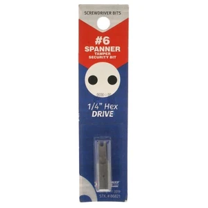 Best Way Tools 86821 Tamper Security #6 Spanner Screwdriver Bit, 1" Length - Picture 1 of 7