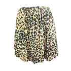 AQUA Leopard Animal Print Pull On Black Brown Skirt Lined Juniors Sz S