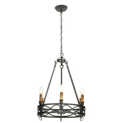 New World Imports Chaumont Collection 6-Light Textured Rust Dimmable Chandelier - Image 1 of 4