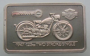 1,4 Unzen Harley Davidson 90th Anniversary 0,999 Silberbarren - 1947 125cc ZWEITAKT - Bild 1 von 2