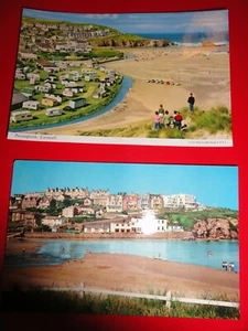 Zwei Postkarten The Sands Perranporth Cornwall NOS nicht verschickt Sammlerstück - Bild 1 von 8