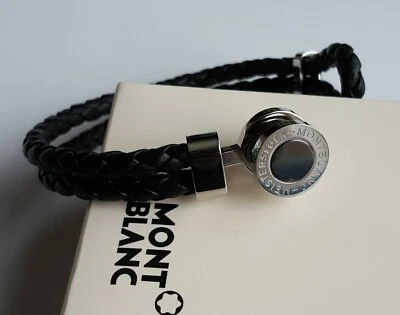 NUEVA PULSERA DE CUERO MONTBLANC MOSTERSTUCK URBAN SPIRIT STNL/ST/ONYX #111402 Foto 1 de 4