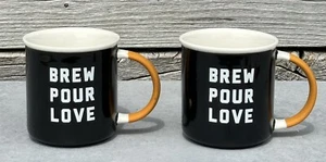 Starbucks Mugs Brew Pour Love  Black Matte Orange 12oz Coffee Cup 2018 -2 - Picture 1 of 4