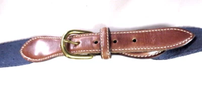 Cinturón de Dinero Azul y Marrón con Cremallera Hecho en EE. UU. Talla Mediana Hebilla de Latón Sólido Foto 1 de 4