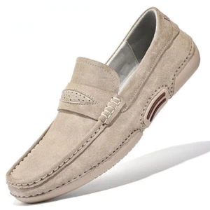 Herren Halbschuhe Freizeitschuhe Slipper Mokassins Echtleder Fahrschuhe Flats - Bild 1 von 19
