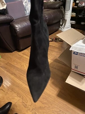 Botas para mujer Sam Edelman talla 6 M de gamuza Fraya punta KH negras de aguja Foto 1 de 4