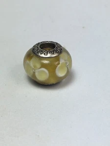 Authentic Pandora Yellow Flowers For You Murano Glass Charm Bead 790645 Retired - Picture 1 of 3