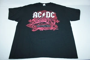 RARE AC/DC 2009 Rock N Roll Train Black Ice Concert World Tour T-Shirt Size 2XL - Picture 1 of 12