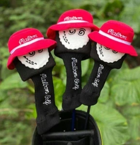 Malbon Golf schwarz Headcover 3er Set Driver Fairway UT Schläger einzigartiges Design NEU - Bild 1 von 1