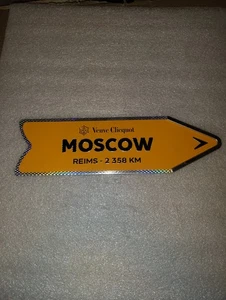 Veuve Clicquot Arrow Metal Tin Sign Moscow Mancave Advertising - Picture 1 of 3