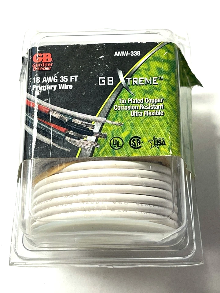 Gardner Bender 18 AWG 35' fio branco primário de cobre estanho AMW-338 - Imagem 1 de 2