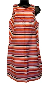 NWT Trina Turk Visalia Pink Orange Striped Sleeveless Sheath Dress Women’s Sz6 - Picture 1 of 12