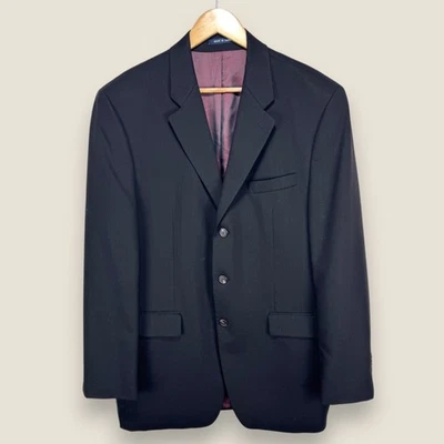 Blazer Abrigo Deportivo Hombre RALPH Ralph Lauren 42L Negro Forrado 3 Botones 100% Lana Foto 1 de 4