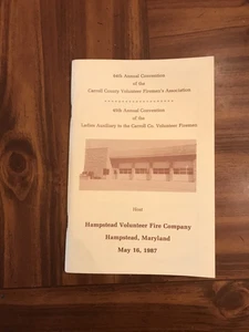 1987 PROGRAM 64TH ANNUAL CONVENTION CARROLL COUNTY V.F.A. HAMPSTEAD MD. - Picture 1 of 5