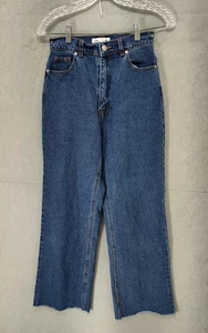 Peachay Women Jeans 27x27.5 Blue 100% Cotton Straight Regular Fit Cut Off Denim - Picture 1 of 23