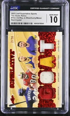 Reliquias G-U Leaf Superlative The Goats 2023 arroz griffey curry Messi/20 CGC 10 Foto 1 de 4