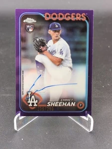 Emmet Sheehan 2024 Topps Chrome Update - Rifrattore On-Card Auto RC/250 Viola - Foto 1 di 3