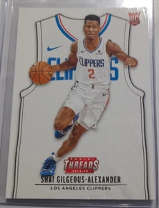 Tarjeta de radiocontrol Shai Gilgeous Alexander 2018-19 Panini Threads Icon camiseta blanca   - Imagen 1 de 2