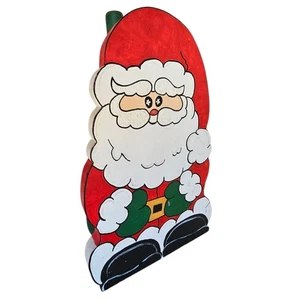 Hand-painted Santa Christmas Wooden decor 11" Paper Towel Holder - Picture 1 of 7