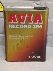 Vintage French AVIA Record 365 Motor Oil 2 Litre Tin / Can Used AV01 - Picture 1 of 10