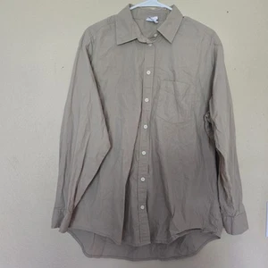 Womens Medium Gap “The Big Shirt” In Tan/Beige Khaki 100% Cotton Oversized - Picture 1 of 5