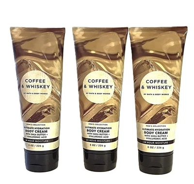 Crema corporal 3 Bath & Body Works colección café y whisky para hombre 8 oz Foto 1 de 2