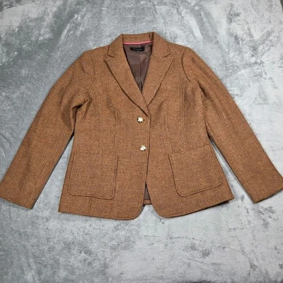 Blazer Talbots 8 Marrón Clásico Shetland Mezcla de Lana Preppy Academia Chaqueta Foto 1 de 4