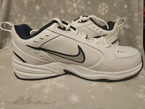 Nike Air Monarch IV Men's Training Shoes WIDE 4E White/Navy 415455 102 Size 11.5 - Picture 1 of 8