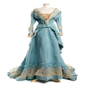 1870s Victorian Bustle Duchess Ball Gown Masquerade Dress Medieval Retro Walking - Picture 1 of 9