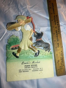 Western Germany alter Vintage gestanzter geprägter Fleischmarktkalender Uniondale NY - Bild 1 von 9