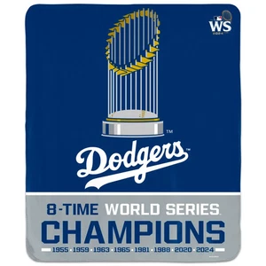 LOS ANGELES DODGERS 8X 2024 WORLD SERIES CHAMPIONS LIGHTWEIGHT BLANKET 50" X 60" - Picture 1 of 5