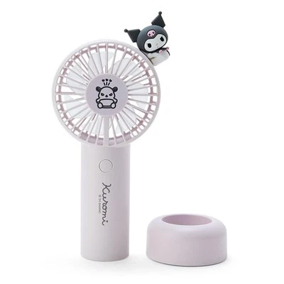 Ventilador portátil práctico Sanrio 2 vías carácter Kuromi H18 cm blanco alimentado por batería Foto 1 de 4