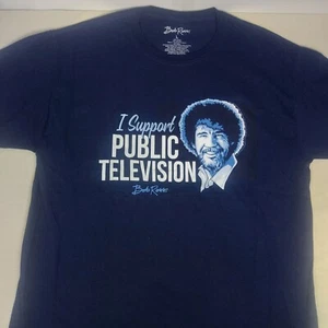 Bob Ross I Support Public Television Graphic T-Shirt Tee Top Large - Picture 1 of 4