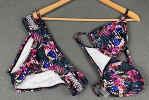 VICTORIA'S SECRET PINK Embroidered Bikini Top Tropical Palm Bottoms S AA - C - Picture 1 of 15