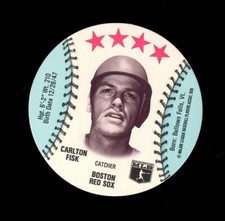 1976 MSA Blank Back Discs CARLTON FISK Boston Red Sox MINT
