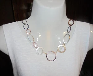 Halskette, Bettelkette, Ringe, gold, silber, kupfer, schwarz - Bild 1 von 1