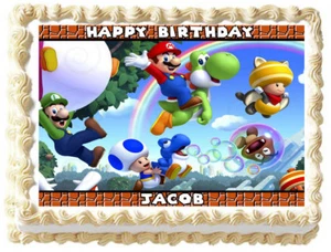 MARIO BROTHERS Edible Cake topper Party image - Picture 1 of 10