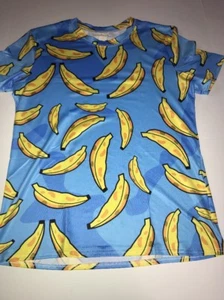 New! Bananas Themed Fri-fit Spandex Size Large 14-16 Compression Shirt - Picture 1 of 7
