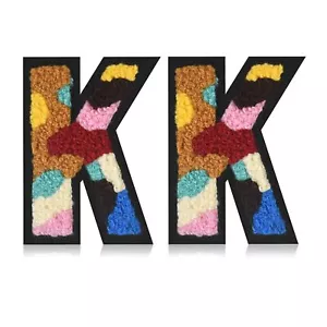 2PCS Iron on Letter Patches 3" Chenille Letter Patch Varsity Letter Patches M... - Picture 1 of 7