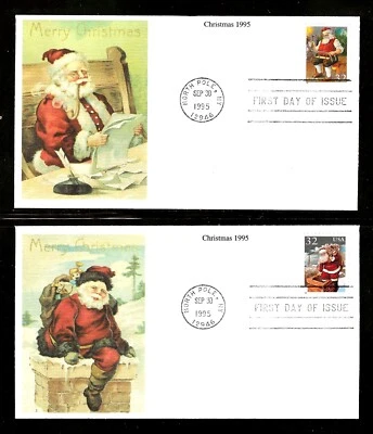 SC# 3008/3010 FDOI CHRISTMAS 1995 - MYSTIC CACHETS - UNSEALED - Image 1 of 2