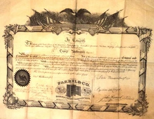 1876 PHILADELPHIA CENTENNIAL ORIGINAL BROADSIDE GEORGE WASHINGTON FARREL SAFE CO - Bild 1 von 1