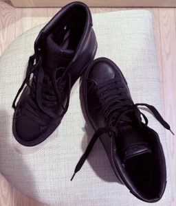 $350 Rag & Bone Men's High Leather Sneakers In Black Size: 41 (US 8 ) - Picture 1 of 4