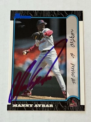 Manny Aybar 1999 Bowman Authentic Signed Autograph Auto Card St. Louis Cardinals - Image 1 of 3