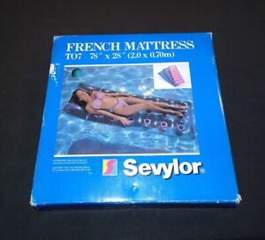 *NEW* Vintage Sevylor TO7 French Mattress Inflatable Pool Floatie 78 x 28 Beach
