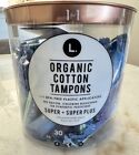 L. Organic Cotton Core Tampons 30 Count (20 Super, 10 Super Plus) New