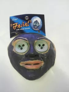 Facial Face Mask Cucumbers On Eyes Bath Spa Soft Vinyl Costume Mask - Picture 1 of 1