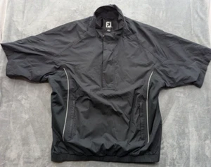 Footjoy Dryjoys Jacket Mens Sz L Golf Black Shacket SS Pullover 1/2 Zip Rain - Picture 1 of 6