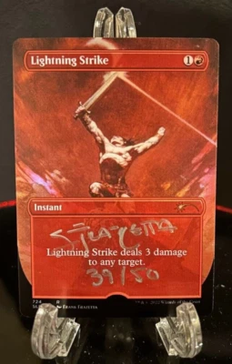 MTG Lightning Strike Foil Borderless Secret Lair Artist ProofAP Frank Frazetta - Image 1 of 2