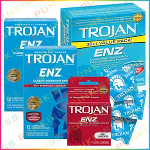 Trojan ENZ Premium Condomsđź’‹Lubricated / Non-Lubricated / Spermicidal - Choose - Picture 1 of 22